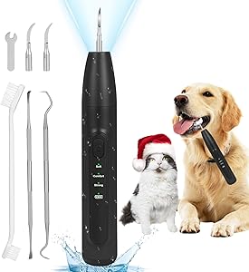 Dog Plaque and Tartar Remover,Dogs Teeth Cleaning Kit with Led Light