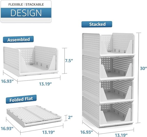 Sorbus Shelf Organizer - Closet Shelf Organizer for Clothes, Closet, - Image 2