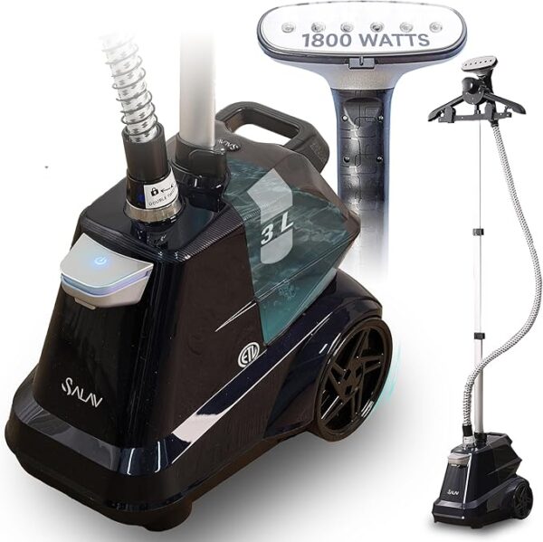SALAV Heavy Duty Commercial Full-Size Garment Steamer with Foot Pedals and Extra Large 3L (101.5 oz) Water Tank,