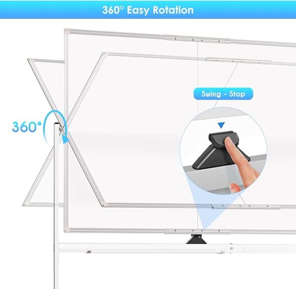 maxtek Rolling Whiteboard, 48x36 Large Magnetic - Image 3