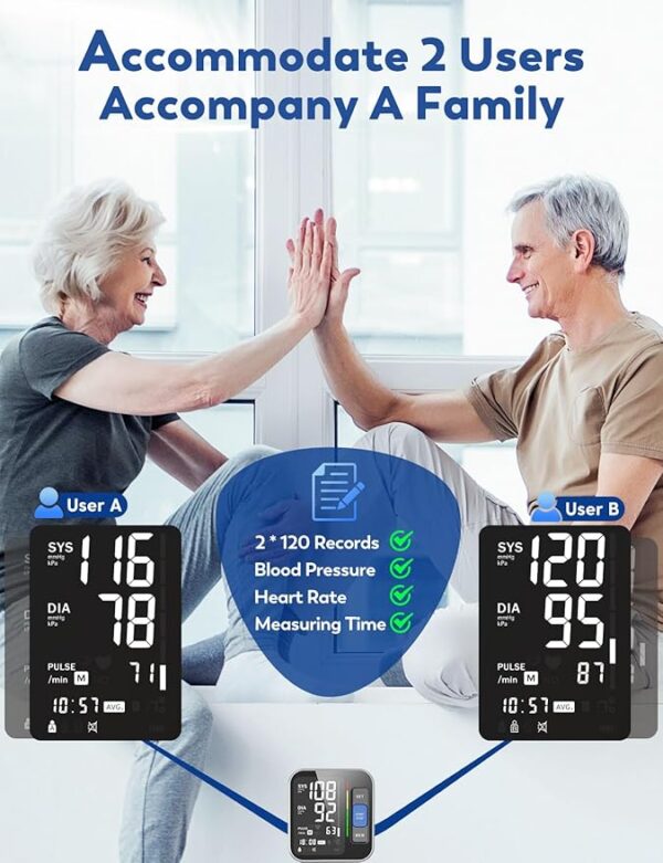 Blood Pressure Monitors for Home Use Upper Arm, Accurate Cuff 8.7”-15.7” - Image 3