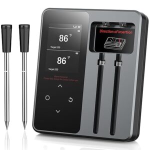 Wireless Meat Thermometer with App Control, 600FT Bluetooth Range, Dual Probes & 6 Sensors,