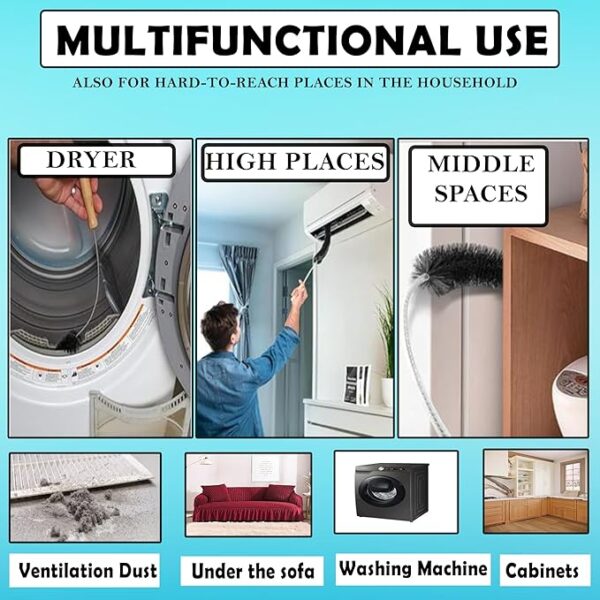 Clothes Dryer Lint Vent Trap Cleaner Brush Gas Electric Fire Prevention Exhaust (1 Pack) - Image 3