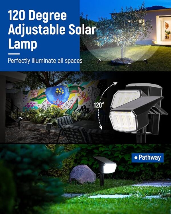 Solar Spot Lights Outdoor Waterproof 4 Pack IP65, - Image 2