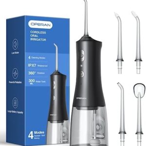 Operan Water Flosser for Teeth Cleaning Upgraded 300ml Cordless Water Dental Flossers