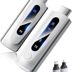 2025 Upgraded Wireless HDMI Transmitter and Receiver 328FT/100M, LED Display,
