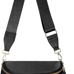 Bum Bags for Women Crossbody, Black And White Nylon Checkered Crossbody Bum Bag,