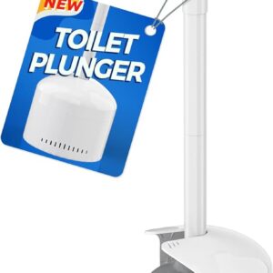 Toilet Plunger with Holder, Plunger with Holder for 5.3-inch Toilet Drain