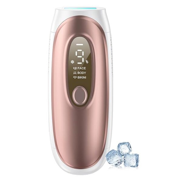 Aopvui IPL Laser Hair Removal, Laser Hair Removal for Women and Men with 5 C° Sapphire Ice-Cooling Function,