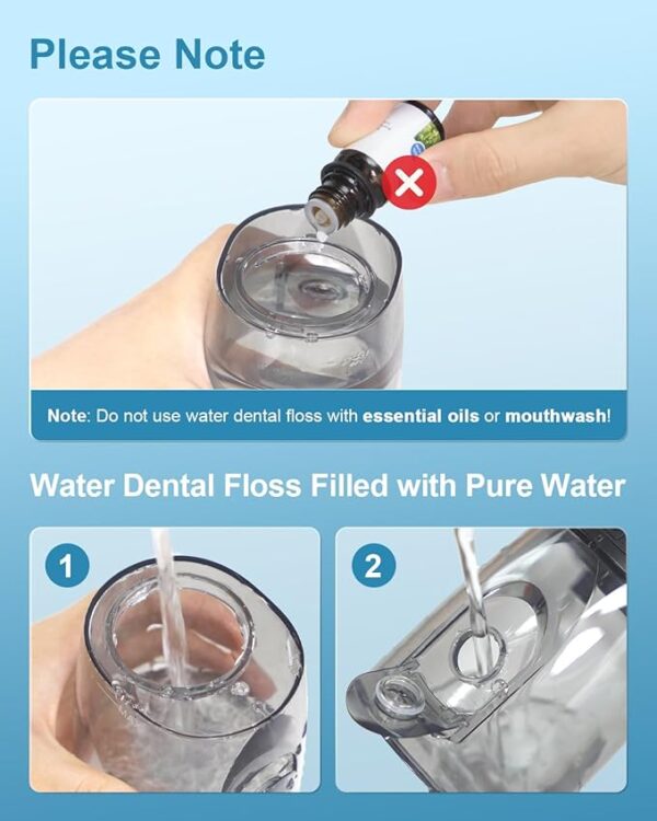 Operan Water Flosser for Teeth Cleaning Upgraded 300ml Cordless Water Dental Flossers - Image 3