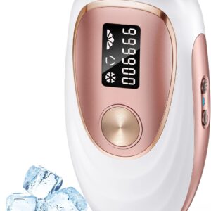 IPL Laser Hair Removal Device for Women & Men - Home 45°F Ice-Cooling Contact for Painless & Long-Lasting Results,