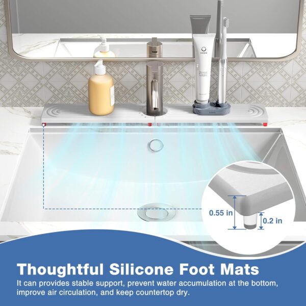 DK177 Faucet Mat for Kitchen Sink - Water Absorbing Stone Tray for Sink, - Image 3