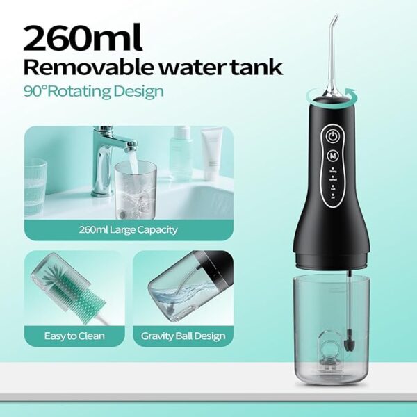Water Flosser Teeth Cleaner, 4 Modes Rechargeable Portable Cordless Oral Irrigator - Image 3