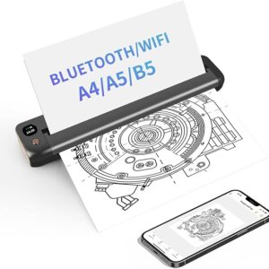 Rongta Portable Printers Wireless for Travel, WiFi & Bluetooth Mobile Printer,