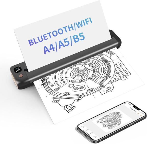 Rongta Portable Printers Wireless for Travel, WiFi & Bluetooth Mobile Printer,