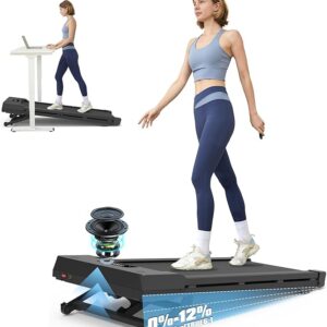 Walking Pad Treadmill with 12% 9-Level Auto Incline, 450 lbs Capacity Bluetooth Speaker