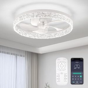 Ceiling Fans with Lights, Flush Mount Ceiling Fan with Lights and Remote,