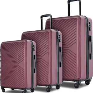 Travel suitcase set 3 piece 20/24/28 Lightweight Durable ABS Carry on Luggage