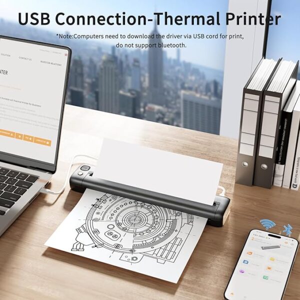 Rongta Portable Printers Wireless for Travel, WiFi & Bluetooth Mobile Printer, - Image 3