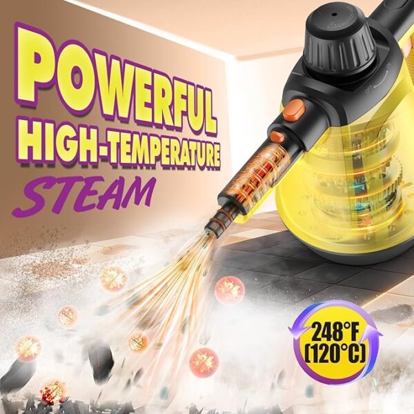 Natural Multi-Surface Handheld Steam Cleaner with 10 Accessories - Image 3