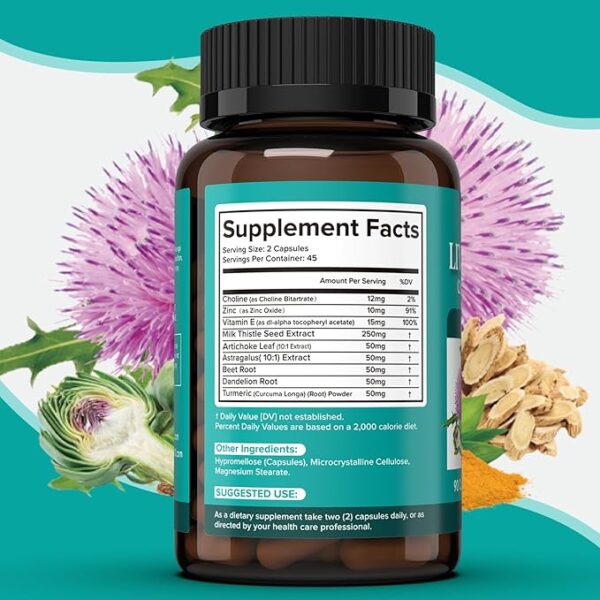 Milk Thistle Supplement - Liver Detox Cleanse Formula Herbal Liver Support with Milk Thistle - Image 2