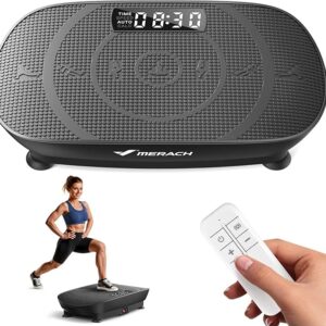 MERACH Vibration Plate Exercise Machine, Vibration Plate with Real-Time Calorie Tracking on LED Display