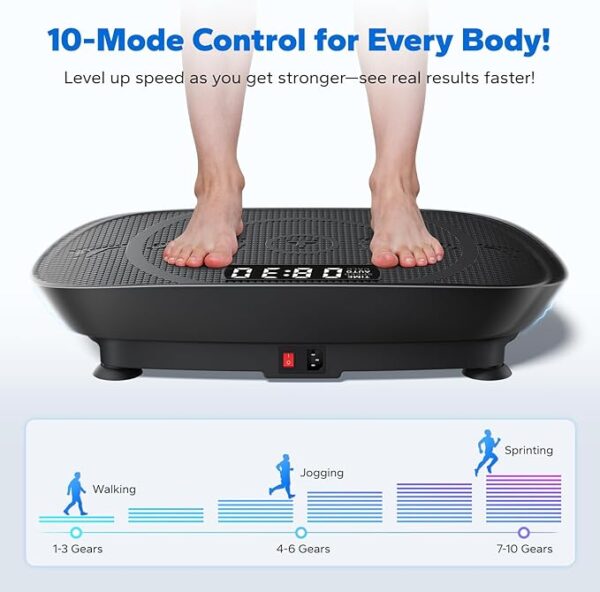 MERACH Vibration Plate Exercise Machine, Vibration Plate with Real-Time Calorie Tracking on LED Display - Image 2