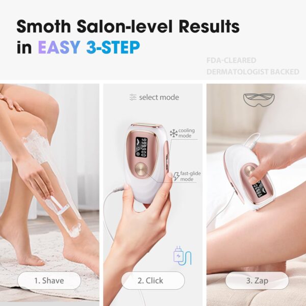 IPL Laser Hair Removal Device for Women & Men - Home 45°F Ice-Cooling Contact for Painless & Long-Lasting Results, - Image 2