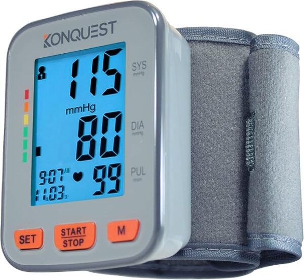 Konquest KBP-2910W Automatic Wrist Blood Pressure Monitor - Accurate - Adjustable Cuff,