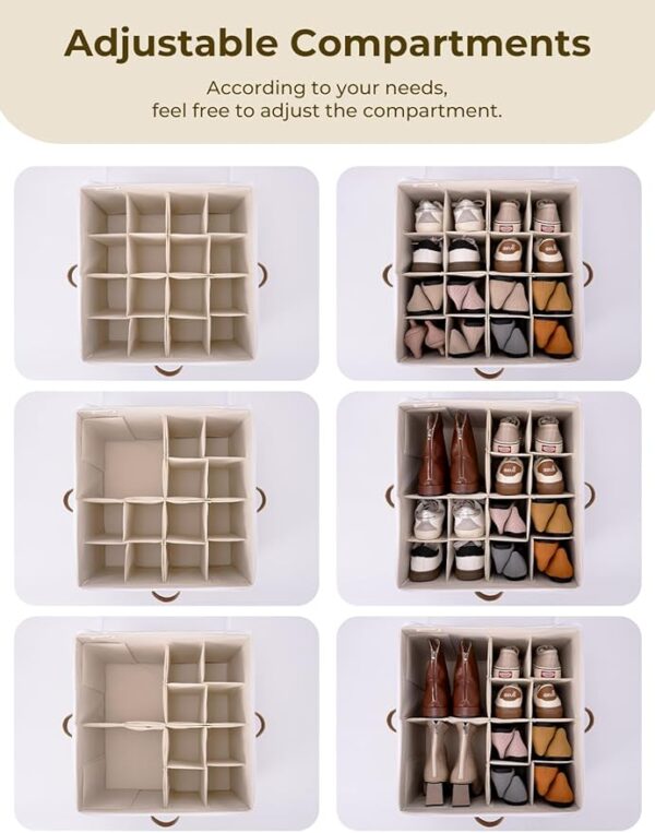 StorageWorks Shoe Organizer for Closet, Fits up to 16 Pairs, Shoe Cubby Storage - Image 3