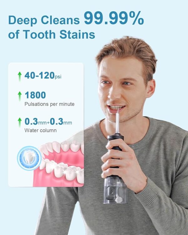 Operan Water Flosser for Teeth Cleaning Upgraded 300ml Cordless Water Dental Flossers - Image 2