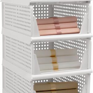 Stackable Foldable Storage Baskets, Folding Storage Bins,