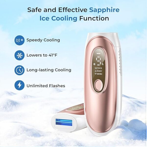 Aopvui IPL Laser Hair Removal, Laser Hair Removal for Women and Men with 5 C° Sapphire Ice-Cooling Function, - Image 2