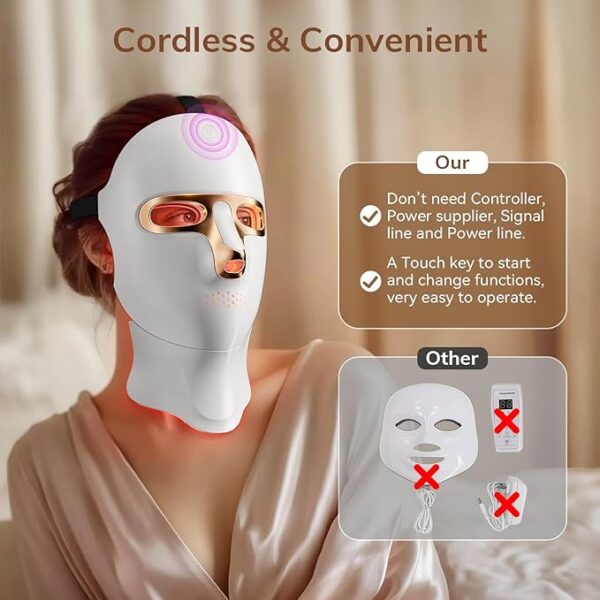Red Light Therapy Mask for Face,Cordless LED Face Mask Light Therapy, - Image 2