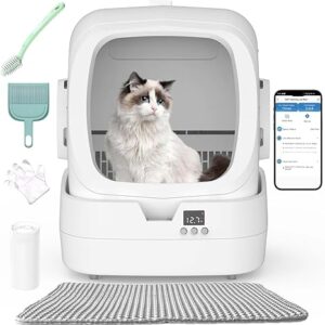 Automatic Cat Litter Box Self Cleaning - APP Control and Weight Monitoring - Ultra-Quiet,