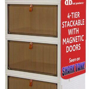 dbest products Quik Box Sport 6 Gallon 4 tier Stackable Storage Bins with Magnetic Door,