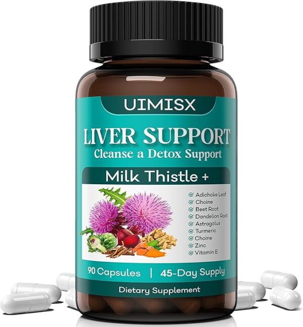 Milk Thistle Supplement - Liver Detox Cleanse Formula Herbal Liver Support with Milk Thistle
