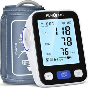 Runstar Upper Arm Blood Pressure Monitor with Wide Range Cuff (8.7'' -16.5'')