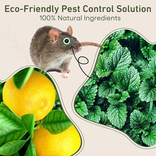 Mouse Rodent Repellent, 24Pack Peppermint Lemon Oil Repellent for Squirrel Roach Rats Spider Ant Mice Insect Pests, - Image 2
