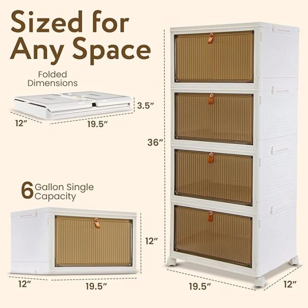dbest products Quik Box Sport 6 Gallon 4 tier Stackable Storage Bins with Magnetic Door, - Image 2