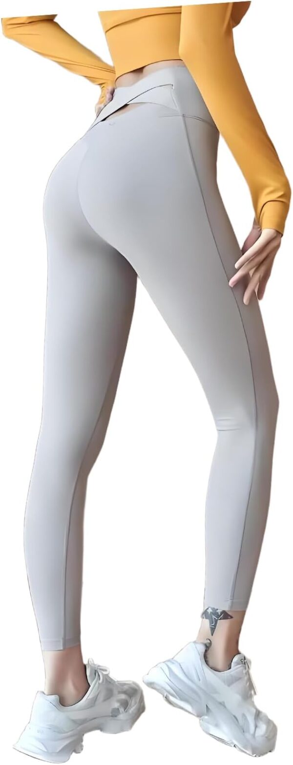 Women Yoga Pants Tights Leggings Waist Cross Yoga Pants High Waist Tights Lift Pants Breathable Stretch Fitness Pants