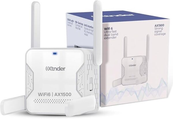 2025 AX1500 WiFi Extender Signal Booster Long Range, Covers 13,000 Sq.Ft & 100+ Devices,