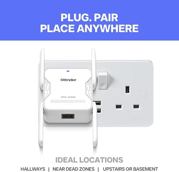 2025 AX1500 WiFi Extender Signal Booster Long Range, Covers 13,000 Sq.Ft & 100+ Devices, - Image 2