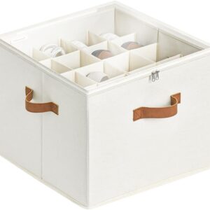 StorageWorks Shoe Organizer for Closet, Fits up to 16 Pairs, Shoe Cubby Storage Containers with Adjustable Dividers and Clear Cover,