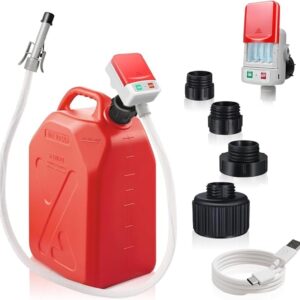 Fuel Transfer Pump with Auto Stop Sensor, 3.2 GPM Portable Fuel Pump, 51" Extra Long Hose Transfer Pump,