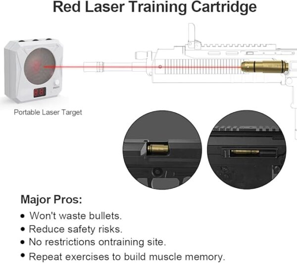 9mm Dry Fire Training Counting Target Set - Dry Fire Training Cartridge Set - Laser Cartridge - Image 3