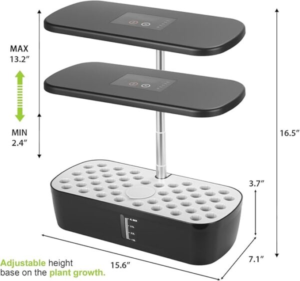 Hydroponics Growing System Kit 52 Pods, Indoor Herb Garden with Smart LED Grow Light, Large Capacity Water Tank, - Image 3