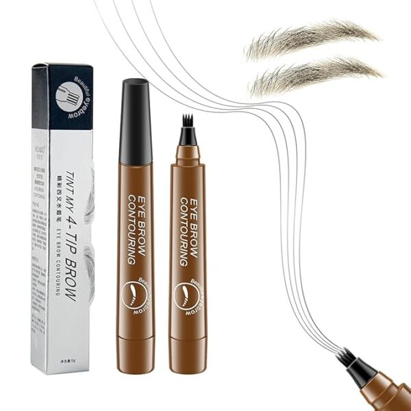 Qazafi Waterproof Eyebrow Pencil for Women – Long-Lasting Brown Dye, Fine Tip Microblading Pen, - Image 2