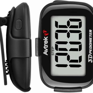3D Step Counter Clip On with LED Backlight Pocket Pedometer for Walking Outdoor Activities Fitness Tracker Without Smartphone