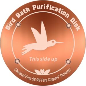 4 Inches Pure Copper Bird Bath Purification Disk,0.6mm thick,Reinforced Copper Purification Cleaner with Four-Point Support,